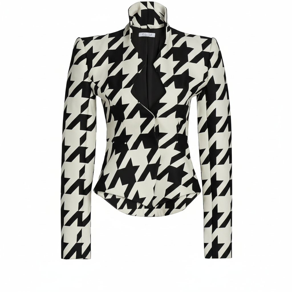Core Wardrobe Houndstooth Tailored Blazer