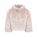 Core Wardrobe Faux Fur Cropped Jacket in Blush Pink