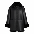 Core Wardrobe Faux Shearling-Lined Black Zip-Up Jacket