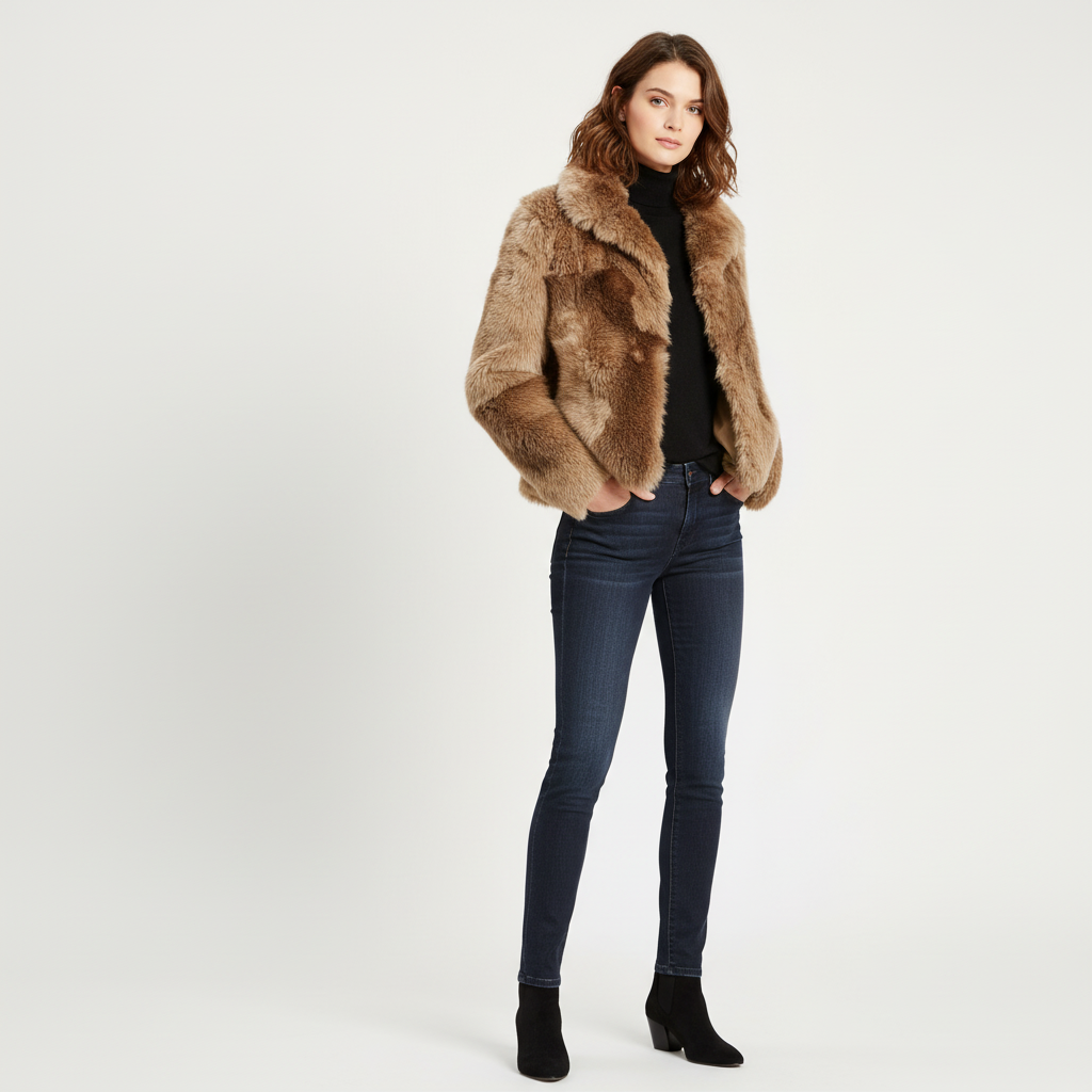 Core Wardrobe Luxe Faux Fur Cropped Jacket