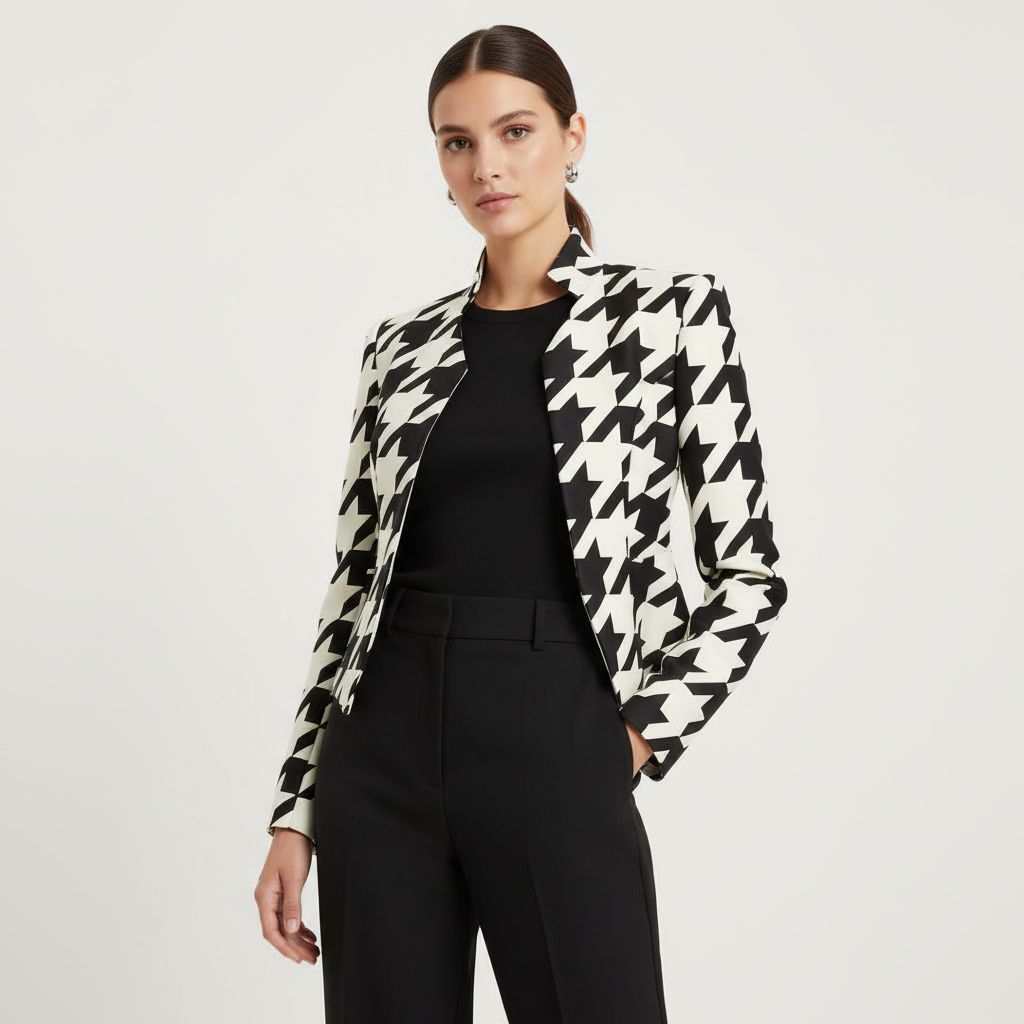 Core Wardrobe Houndstooth Tailored Blazer